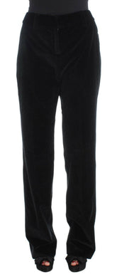 Ermanno Scervino Black Velvet Cotton Straight Legs Pants -   -  Ermanno Scervino.
